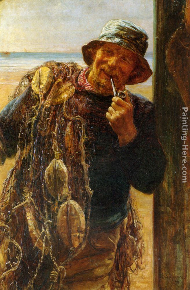 A Jovial Fisherman painting - Frederick Morgan A Jovial Fisherman art painting